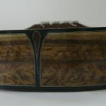 Whip tail end graft in Oregon myrtle , ebony and walnut burl with finish