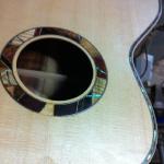 Segmented guitar rosette with paua shell accents 